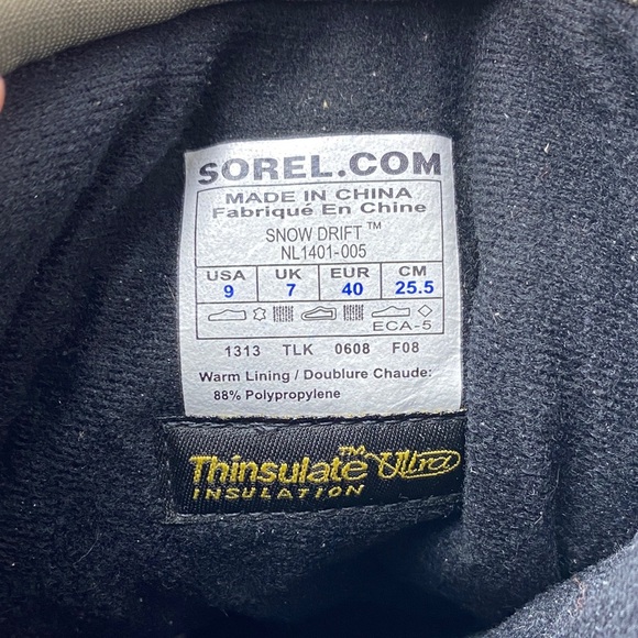 Sorel Snow Drift Winter Boots Waterproof Size 9 - Picture 11 of 14